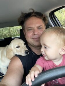 Borosky Labradors: Remy (Champagne Lab) is showing my grandson some love!