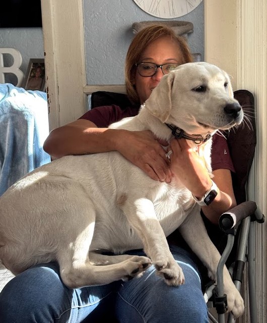 Tishauna Borosky with Luna, family Labrador breeders in Sanford FL